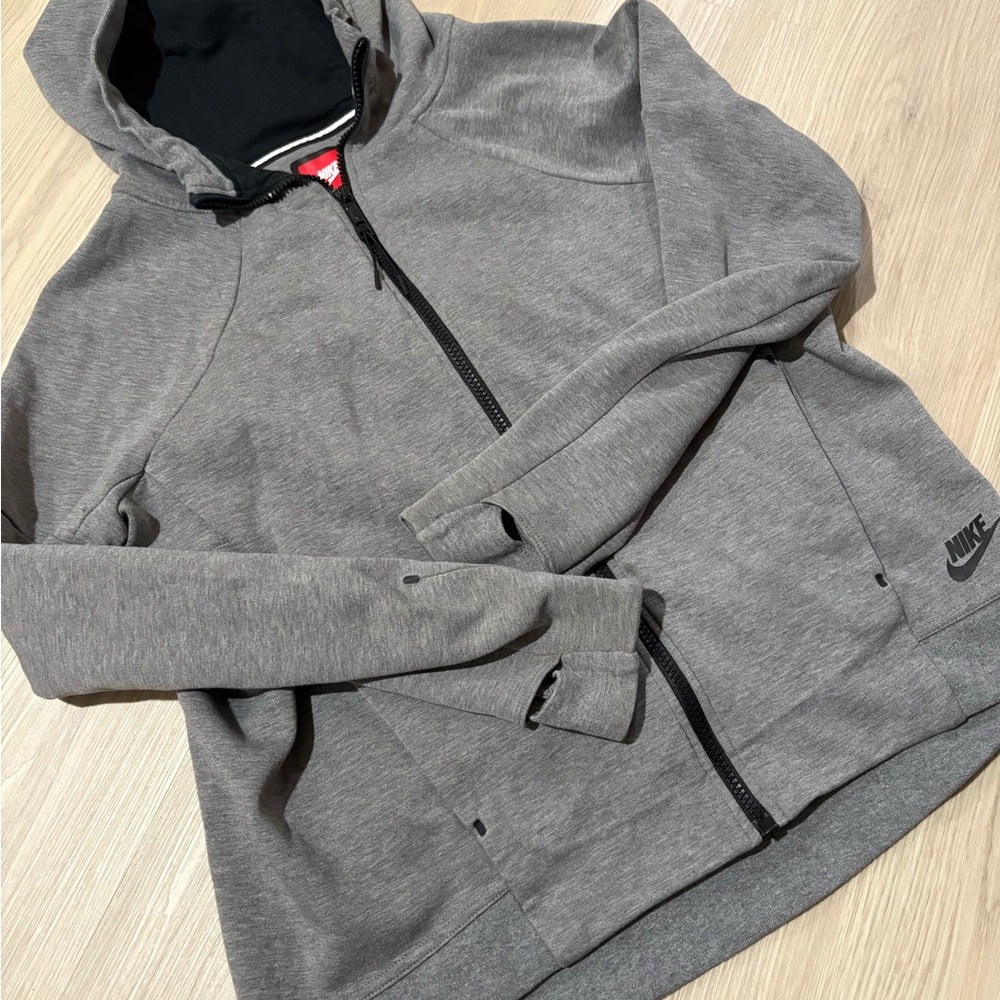 Nike Gray and Black Zip Up Hoodie